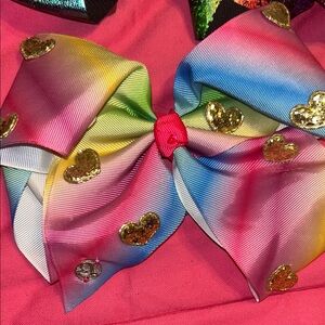 Jojo Siwa Colorful Heart-Patterned Kids Bow